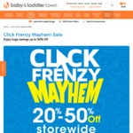 Click Frenzy 20-50% off Storewide @ Baby and Toddler Town