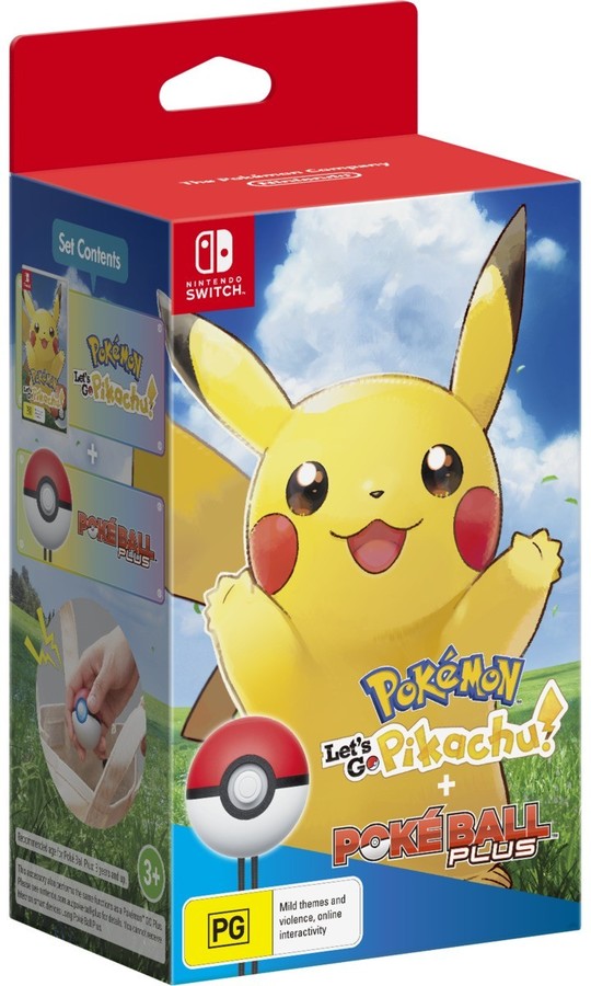 pokemon let's go pikachu with pokeball plus big w