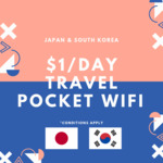 $1/Day Japan & South Korea Unlimited 4G Internet Data Pocket Wi-Fi Rental @ Wilh-Ma (Facebook / Instagram Required)