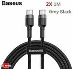 1m Baseus USB-C to USB-C PD 60W Fast Charger Data Cable - 4 for $12 + Del ($0 with eBay Plus) @ Apus Express ebay
