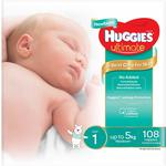 Huggies Ultimate Nappies, Size 1 Newborn 108 Count $21.99 ($18.69 with S&S) + Delivery ($0 with Prime/ $39 Spend) @ Amazon AU