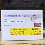 Sony 65" TV KD65X9500G X95G 4K Smart TV $1849.99 @ Costco [Membership Required]
