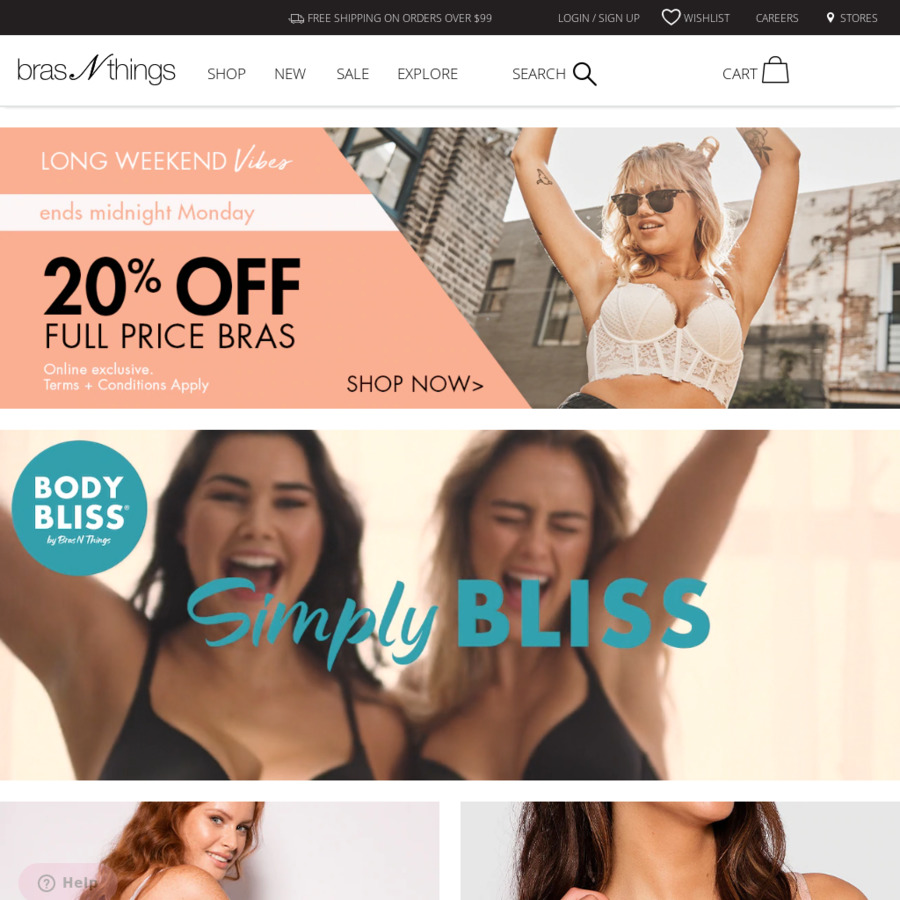 20% off Full Priced Bras, Free Shipping over $99, + $10 Welcome Voucher  with Signup @ Bras N Things - OzBargain