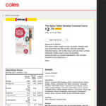 ½ Price The Spice Tailor Varieties $2.75 @ Coles