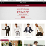 Politix - Further 20% off Sale Styles - Free Delivery Australia Wide