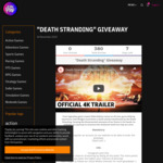 Win a Key of Death Stranding (2020 Pc Game) Worth of $50 from ALLYOUPLAY.com