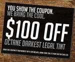 Tint-A-Car $100 off Octane Darkest Legal Window Tinting