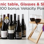 Velocity Introductory Dozen (+Bonus Picnic Table, 2x Glasses, Extra Bottle of Shiraz, 3000 Velocity Points) - $99 @ Virgin Wines