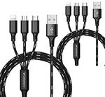 3-in-1 USB Multi Plug Charging Cable - 2 for $15.29 (15% off) + Delivery ($0 with Prime/ $39 Spend) @ Luoke Amazon AU