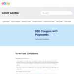 Register with eBay to Manage Your Seller Payments, Get $20 Coupon @ eBay