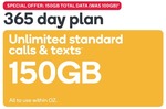 Kogan SMALL 365 Days FLEX Plan (150GB Data, Unlimited Talk & Text) $120 @ Kogan