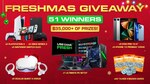 Win 1 of 51 Tech/Gaming Prizes (iPhone 13/iPad Pro/PS5/Xbox Series X/Nintendo Switch OLED and More) from Fresh