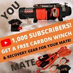 Win a 12,000lb 12V Carbon Electric Winch (You) and a Carbon 1x 9m Kinetic Rope + 2x 13T Soft Shackles (Friend) from Off Road TV