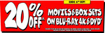 20% off 4K Ultra HD, Blu-Ray and DVD + Delivery ($0 C&C/ in-Store) @ JB Hi-Fi