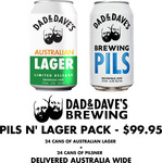24x Lager Cans + 24x Pilsner Cans - $99.95 Delivered (Save $60.05 off RRP) @ Dad & Dave's Brewing