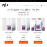 40% off Seasonal Spring Blend Coffee Beans $31.80/kg Shipped @ Coffee on Cue