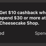 Commbank Rewards: Spend $30 Get $10 Cash Back @ The Cheesecake Shop