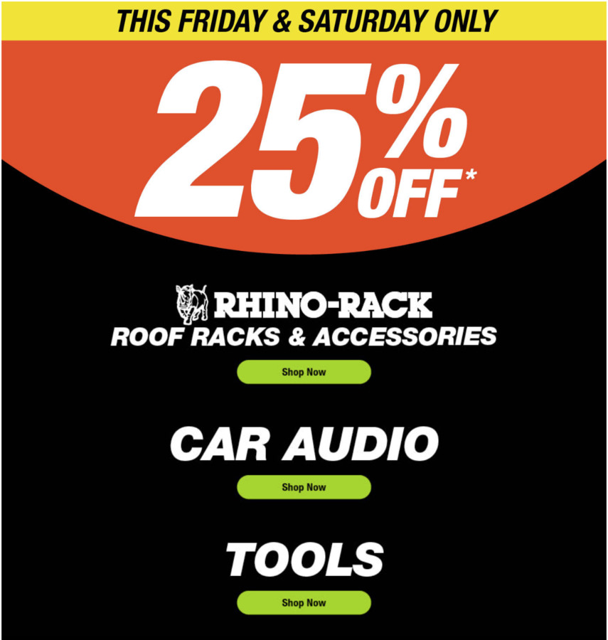 Rhino rack black online friday deals