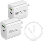 2-Pack Heymix 20W Dual Port USB A and C Chargers + Lightning Cable $16.40 + Del ($0 with Prime/ $39 Spend) @ YESDEX Amazon AU