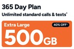 Kogan Mobile Prepaid: EXTRA LARGE (365 Days FLEX | 500GB) $180 (Comes to $15/M for 41GB/M) @ Kogan