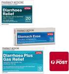 Gastric Relief Medication Bundle (Diarrhoea Relief + Stomach Ease + Diarrhoea Plus Gas) $15.99 Delivered @ PharmacySavings