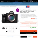 Sony A7 III Camera $2,499 ($2069.1 with Price Match & New Account) Delivered + $400 Cashback via Redemption @ Sony