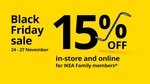 15% off Storewide Online & in-Store (Exclusions Apply) @ IKEA (Free IKEA Family Membership Required)
