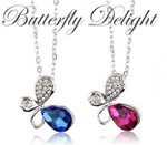 Butterfly Pendant Necklace Set Only $6 Including Delivery. Two Colours Available