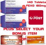 140x Fexofenadine 180mg (Hayfexo) + Bonus Ibuprofen $27.99 Delivered @ PharmacySavings