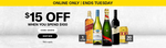 $15 off $100 Online Spend + Delivery ($0 C&C/ $149 Spend/ $99 Metro Spend) @ Liquorland