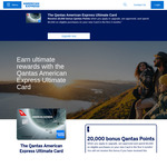 Upgrade to Qantas American Express Ultimate Card: 20K Qantas Points ($3000 Spend in 3 Mo's), $450 Qantas Travel Credit, $450 Fee