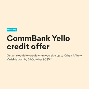 [CommBank Yello] Gold/Diamond Tier: Sign up to Origin Affinity Variable Plan & Get up to $300 Electricity Bill Credit @ Origin