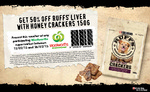 50% Off - Purina Ruffs Liver with Honey Crackers 150g - Woolworths