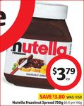 Nutella Hazelnut Spread 750g $3.79 at Coles (save $3.80)