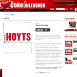 It's BACK! Hoyts Movie Ticket - 95 Coke Unleashed Tokens (Limited 4 Per Member)