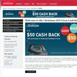 Sunbeam Irons, Upto $50 Cashback Via Giftcard or EFT Funds Transfer