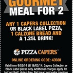 Pizza Capers Gourmet Meal for 2 - $24.90 Large Pizza + Calzone + Drink