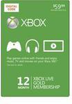 Xbox LIVE 12 Month Gold Membership (Digital Code) + $5 Microsoft Xbox Gift Card $39.99 @ Newegg