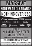 Massive Footwear Clearance - Nothing over $30 North Fitzroy (Melb)