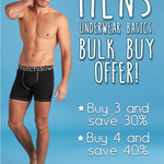 Mitch Dowd Men's Underwear Basics - Buy 3 & Receive 30% off, Buy 4 & Receive 40% off