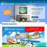 50% OFF All Canvas Prints from $15 @ Eureka Canvas Prints