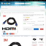 Premium 3 Metres HDMI Cable $4.45 & 3 Metres Double Sided Tape $1.18 Delivered at Buy In Coins