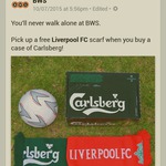 Free Liverpool FC Scarf When You Buy a Case of Carlsberg at BWS