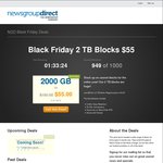NewsgroupDirect Usenet Provider Sale - 2TB Blocks for USD $55 Normally USD $150
