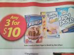 Any 3 for $10 - Bulla Crunch, Bulla Frozen Yogurt or Nestle Icy Pole 8 Pack @ Coles