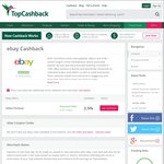 TopCashBack 2.5% on eBay.com Today Only