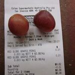 100% off Grapes at Coles