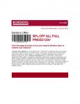 Borders: 50% off Full Priced CD's with Printed Coupon