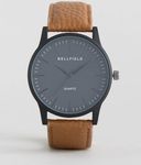 Bellfield Watch- Black Face Brown Leather Strap at ASOS- $32 + $5 Delivery