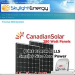 5.6kw Solar System CANADIAN SOLAR MONO 280watt with Fronius Inverter, $4997@ Skylight Energy (NSW Special)